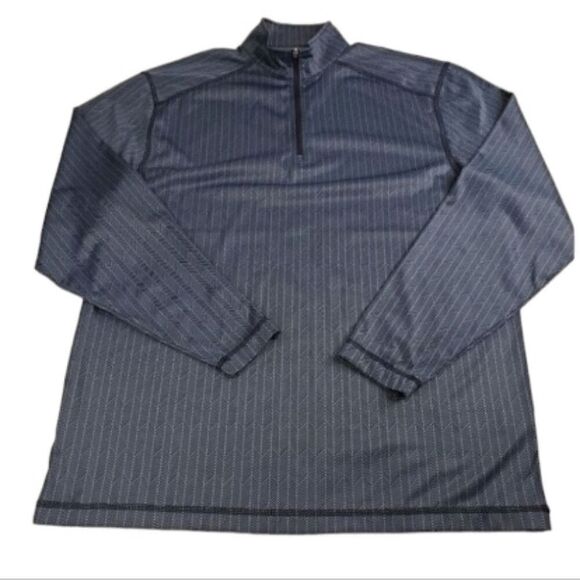 M Roundtree York GOLF PERFORMANCE Work & Play blue ZIP PULLOVER SHIRT Medium - Picture 1 of 11